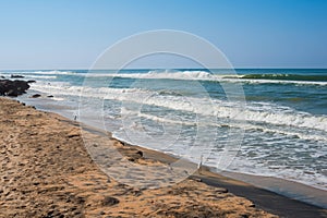 Beautiful view of tropical the coast Varkala, Kerala. India