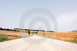 Beautiful view of Tuscany landscape and landmarks. Summer in Italy