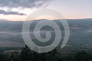 Beautiful view of Tuscany landscape and landmarks. Summer in Italy