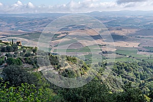 Beautiful view of Tuscany landscape and landmarks. Summer in Italy