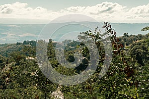 Beautiful view of Tuscany landscape and landmarks. Summer in Italy