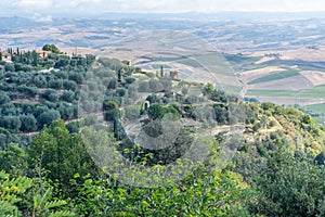 Beautiful view of Tuscany landscape and landmarks. Summer in Italy