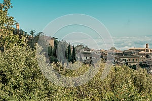 Beautiful view of Tuscany landscape and landmarks. Summer in Italy