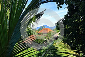 Beautiful view of Ubud city from the roof on Bali island, Indonesia