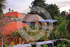 Beautiful view of Ubud city from the roof on Bali island, Indonesia