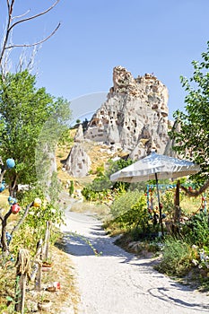 Beautiful view of Uchisar, an ancient village in Cappadocia