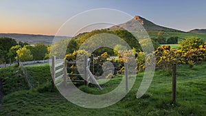 Beautiful sunset , unusual, marvelous the Roseberry Topping photo