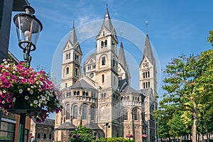 Beautiful view of the upper part Munsterkerk Munster in the Dutch town of Roermond