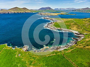 Beautiful view of Valentia Island Lighthouse at Cromwell Point. Locations worth visiting on the Wild Atlantic Way.