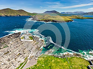 Beautiful view of Valentia Island Lighthouse at Cromwell Point. Locations worth visiting on the Wild Atlantic Way. photo