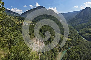 Beautiful view of the valley in the mountains of Montenegro