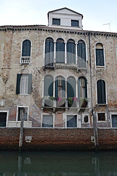 Beautiful view Venezia canal in Italy Europe