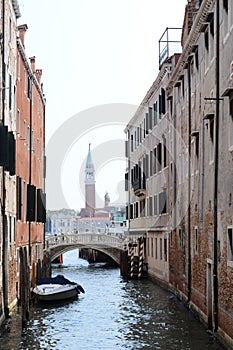 Beautiful view Venezia canal Italy Europe