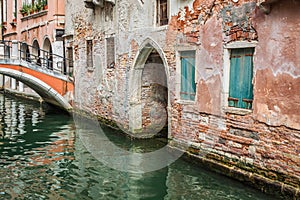 Beautiful view on the Venice city in Italy with canal