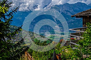Beautiful view of Veysonnaz in Valais, Switzerland photo