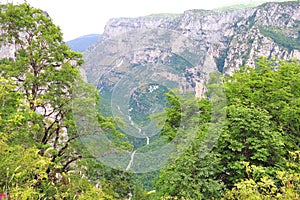Beautiful view of Vikos Gorge seen from Oxya Viewpoint in the park national of Vikos-Aoos