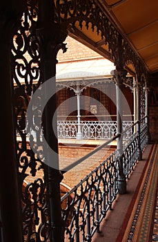 Beautiful view of vintage steel fabrications in the palace of bangalore. photo