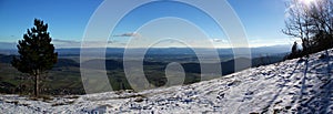 Beautiful view from vista point Almfrieden at Hohe Wand Mountain in Lower Austria