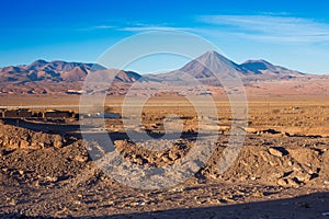 A beautiful view on the volcano licancabur near San Pedro de Atacama, Atacama Desert, Chile