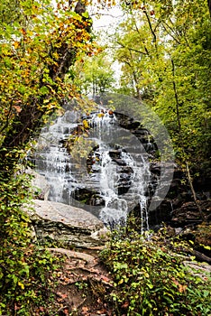 Beautiful view of Walhalla Waterfalls in South Carolina