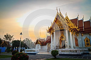 Beautiful view of Wat Benchamabophit Dusitvanaram, also known as