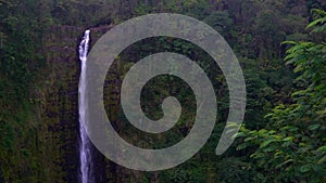 Beautiful view of a waterfall in Hilo Hawaii
