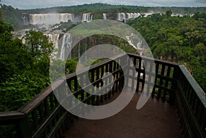 Beautiful view of the waterfall. Iguassu Falls on the border of Brazil and Argentina is one of the widest waterfalls in the world
