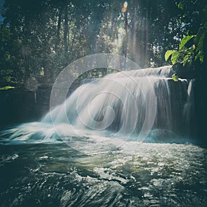 Waterfall at Phnom Kulen National Park. Cambodia