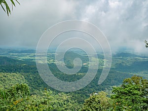 Beautiful View on the way to the top of Khao Luang mountain in Ramkhamhaeng National Park