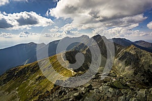 Krásný výhled na Západní Tatry z Placlivy Roháč.