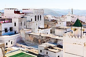 Beautiful view of white color medina o the Tetouan city, Morocco, Africa