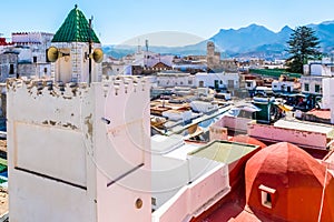 Beautiful view of white color medina o the Tetouan city, Morocco, Africa