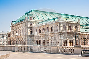 Beautiful view of Wiener Staatsoper Vienna State Opera in Vienna, Austria photo