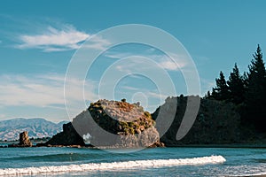 Beautiful view of Wilsons Abel Tasman in Kaiteriteri, New Zealand