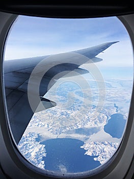 Beautiful View from a Window Seat of an Airliner.