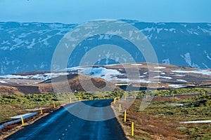 Beautiful view and winter landscape of countryside, Iceland.