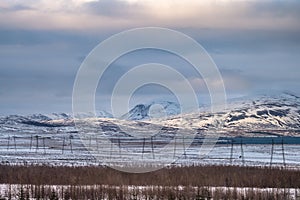 Beautiful View and winter Landscape picture of Iceland in winter