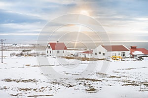 Beautiful View and winter Landscape picture of Iceland in winter