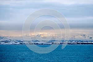 Beautiful view and winter Landscape picture of Iceland winter se