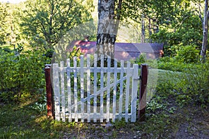 Beautiful view of wooden  gate without fence.