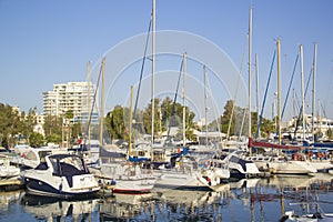 Beautiful view of the yacht parking Larnaca