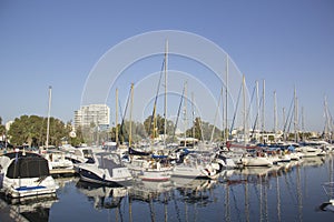 Beautiful view of the yacht parking Larnaca