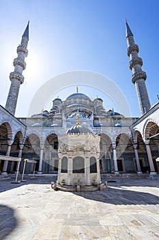 Beautiful view of the Yeni Cami Mosque in Istanbul