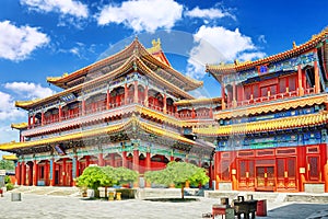 Beautiful View of Yonghegong Lama Temple.Beijing. Lama Temple is