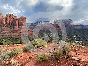 Beautiful views of the landscape and town view of Sedona, Arizona