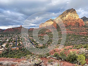 Beautiful views of the landscape and town view of Sedona, Arizona