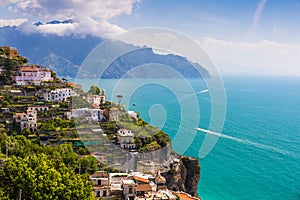 Beautiful views from path of the gods, Amalfi coast, Campagnia region, Italy