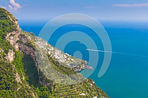 Beautiful views from path of the gods, Amalfi coast, Campagnia region, Italy