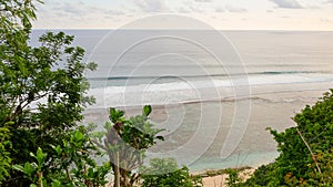 Beautiful views of the sky at sunset on the beach from the cliff