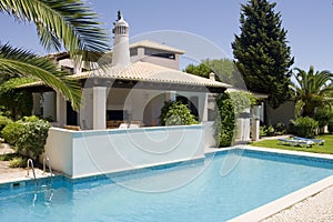 Bellissimo salutare giardino un piscina 